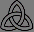 [ Animated, three-colour triquetra logo. ]
